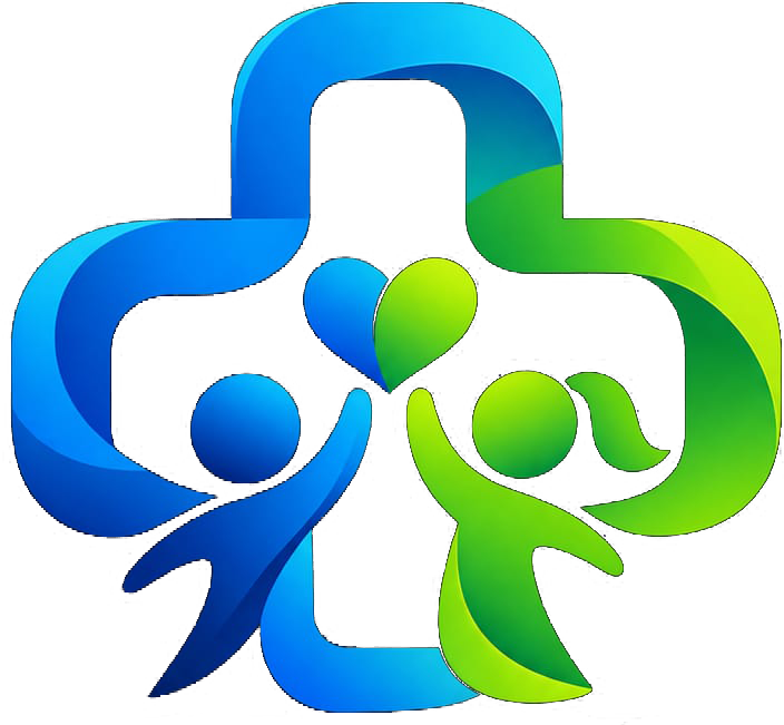 Empower Kids Network symbol: a protective cross formed around two children and a heart